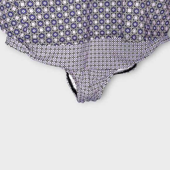 Lands End Womens Swimsuit Sz 2X Navy Print One Pc Tank Beachy Tankini UPF 50 Plu - Picture 11 of 12